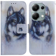 For Xiaomi Poco M6 Pro 4G Coloured Drawing Flip Leather Phone Case(White Wolf) - Xiaomi Cases by PMC TechLife | Online Shopping South Africa | PMC TechLife | Buy Now Pay Later Mobicred
