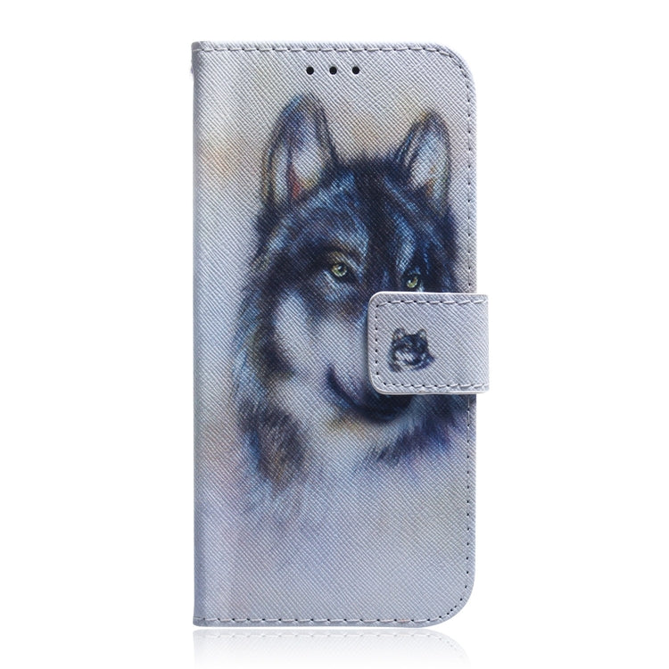 For Xiaomi Poco M6 Pro 4G Coloured Drawing Flip Leather Phone Case(White Wolf)