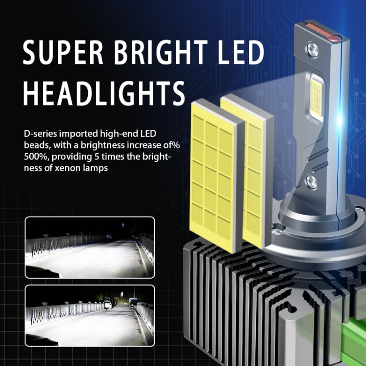 P15 1 Pair D2S / D2R DC10-32V / 35W / 6000K / 4000LM IP68 Water-resistant Car LED Headlight