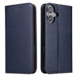 For iPhone 16 Fierre Shann PU Genuine Leather Texture Phone Case(Blue) - iPhone 16 Cases by FIERRE SHANN | Online Shopping South Africa | PMC TechLife | Buy Now Pay Later Mobicred