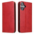 For iPhone 16 Fierre Shann PU Genuine Leather Texture Phone Case(Red) - iPhone 16 Cases by FIERRE SHANN | Online Shopping South Africa | PMC TechLife | Buy Now Pay Later Mobicred