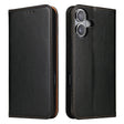 For iPhone 16 Plus Fierre Shann PU Genuine Leather Texture Phone Case(Black) - iPhone 16 Plus Cases by FIERRE SHANN | Online Shopping South Africa | PMC TechLife | Buy Now Pay Later Mobicred