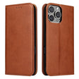 For iPhone 16 Pro Max Fierre Shann PU Genuine Leather Texture Phone Case(Brown) - iPhone 16 Pro Max Cases by FIERRE SHANN | Online Shopping South Africa | PMC TechLife | Buy Now Pay Later Mobicred