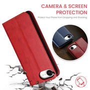 For iPhone 16e Fierre Shann PU Genuine Leather Texture Phone Case(Red)