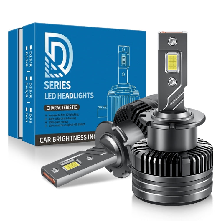 P15 1 Pair D4S / D4R DC10-32V / 35W / 6000K / 4000LM IP68 Water-resistant Car LED Headlight