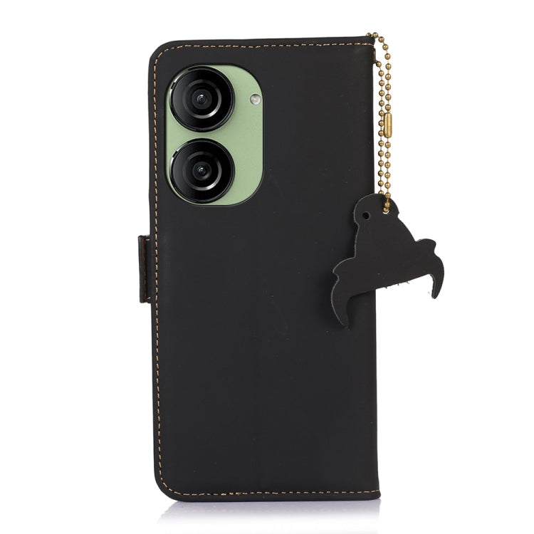 For Asus Zenfone 10 / Zenfone 9 Genuine Leather Magnetic RFID Leather Phone Case(Black)