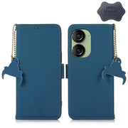 For Asus Zenfone 10 / Zenfone 9 Genuine Leather Magnetic RFID Leather Phone Case(Blue)