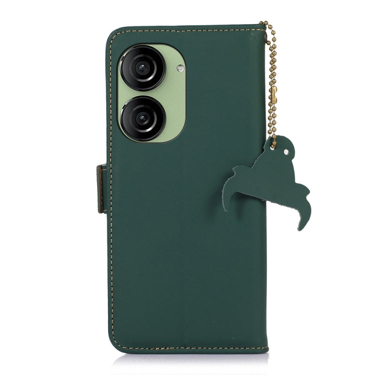 For Asus Zenfone 10 / Zenfone 9 Genuine Leather Magnetic RFID Leather Phone Case(Green)