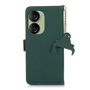 For Asus Zenfone 10 / Zenfone 9 Genuine Leather Magnetic RFID Leather Phone Case(Green)