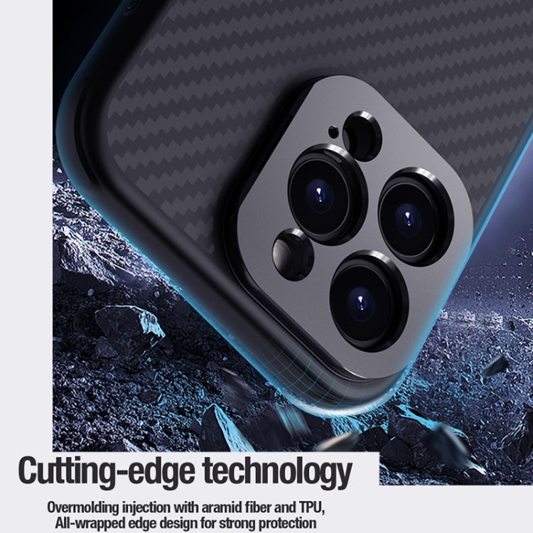 For iPhone 15 Pro Max NILLKIN Aramid Fiber MagSafe Magnetic Phone Case(Black)
