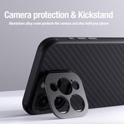 For iPhone 15 Pro Max NILLKIN Aramid Fiber MagSafe Magnetic Phone Case(Black)