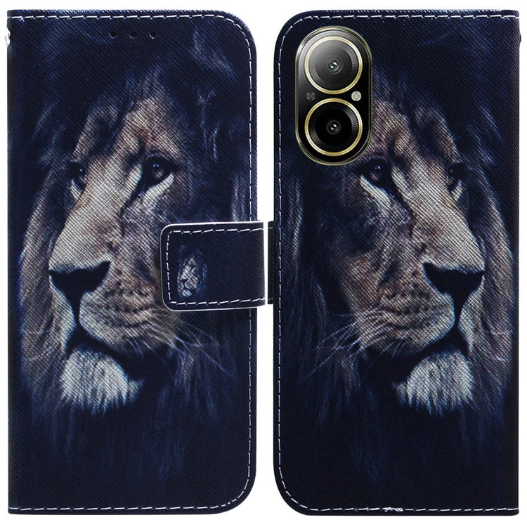 For Realme C67 4G Global Coloured Drawing Flip Leather Phone Case(Lion)