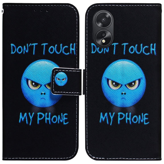 For OPPO A38 4G / A18 Coloured Drawing Flip Leather Phone Case(Anger)
