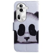 For OPPO Reno11 Pro Global Coloured Drawing Flip Leather Phone Case(Panda)