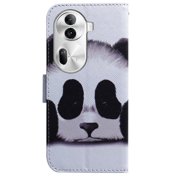For OPPO Reno11 Pro Global Coloured Drawing Flip Leather Phone Case(Panda)