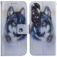 For OPPO A60 4G Coloured Drawing Flip Leather Phone Case(White Wolf) - OPPO Cases by PMC TechLife | Online Shopping South Africa | PMC TechLife | Buy Now Pay Later Mobicred