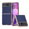 For Motorola Razr 40 Genuine Leather Mino Series Nano Plating Phone Case(Royal Blue) - Motorola Cases by PMC TechLife | Online Shopping South Africa | PMC TechLife | Buy Now Pay Later Mobicred
