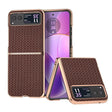 For Motorola Razr 40 Genuine Leather Luxury Series Nano Plating Phone Case(Coffee) - Motorola Cases by PMC TechLife | Online Shopping South Africa | PMC TechLife | Buy Now Pay Later Mobicred