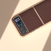 For Motorola Razr 40 Genuine Leather Luxury Series Nano Plating Phone Case(Coffee)