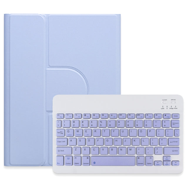 For iPad 10th Gen 10.9 2022 Square Button 360 Degree Rotatable Bluetooth Keyboard Leather Case(Light Purple)