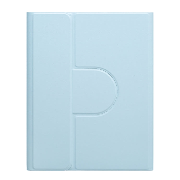 For iPad 10.2 2021 / Air 2019 Square Button 360 Degree Rotatable Bluetooth Keyboard Leather Case(Sky Blue)