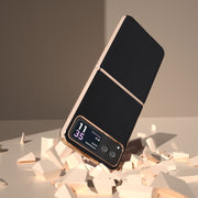 For Motorola Razr 40 Genuine Leather Silk Series Nano Plating Phone Case(Black)