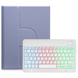For iPad 10th Gen 10.9 2022 Three-color Backlight White 360 Degree Rotatable Bluetooth Keyboard Leather Case(Lavender Purple) - Universal by PMC TechLife | Online Shopping South Africa | PMC TechLife