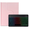 For iPad 10th Gen 10.9 2022 Three-color Backlight Black 360 Degree Rotatable Bluetooth Keyboard Leather Case(Pink) - Universal by PMC TechLife | Online Shopping South Africa | PMC TechLife