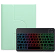 For iPad Air 2022 / iPad Pro 11 2021 Three-color Backlight Black 360 Degree Rotatable Bluetooth Keyboard Leather Case(Mint Green) - Universal by PMC TechLife | Online Shopping South Africa | PMC TechLife