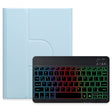 For iPad Air 2022 / iPad Pro 11 2021 Three-color Backlight Black 360 Degree Rotatable Bluetooth Keyboard Leather Case(Sky Blue) - Universal by PMC TechLife | Online Shopping South Africa | PMC TechLife