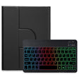 For iPad Air 2022 / iPad Pro 11 2021 Three-color Backlight Black 360 Degree Rotatable Bluetooth Keyboard Leather Case(Black) - Universal by PMC TechLife | Online Shopping South Africa | PMC TechLife