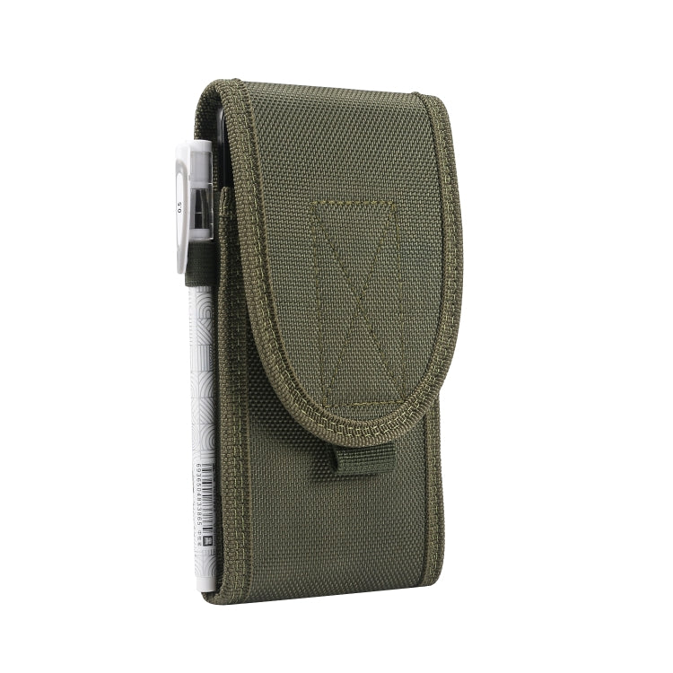 For 6.7 inch and Below Phones Multifunctional Universal Vertical Nylon Fabric Waist Bag Tactical Belt Bag(Green)