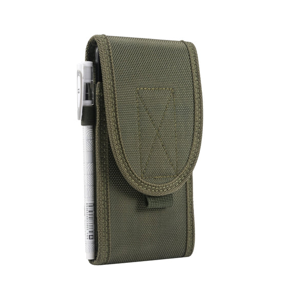 For 6.7 inch and Below Phones Multifunctional Universal Vertical Nylon Fabric Waist Bag Tactical Belt Bag(Green)