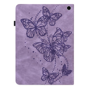 For Amazon Fire Max 11 Embossed Butterfly Pattern Leather Tablet Case(Purple)