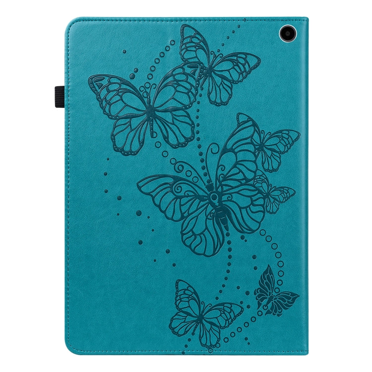 For Amazon Fire Max 11 Embossed Butterfly Pattern Leather Tablet Case(Blue)