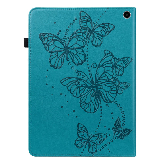For Amazon Fire Max 11 Embossed Butterfly Pattern Leather Tablet Case(Blue)