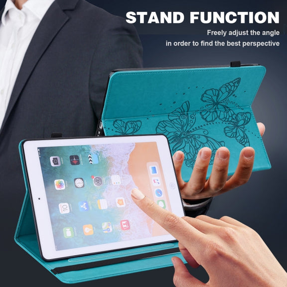 For Amazon Fire Max 11 Embossed Butterfly Pattern Leather Tablet Case(Blue)