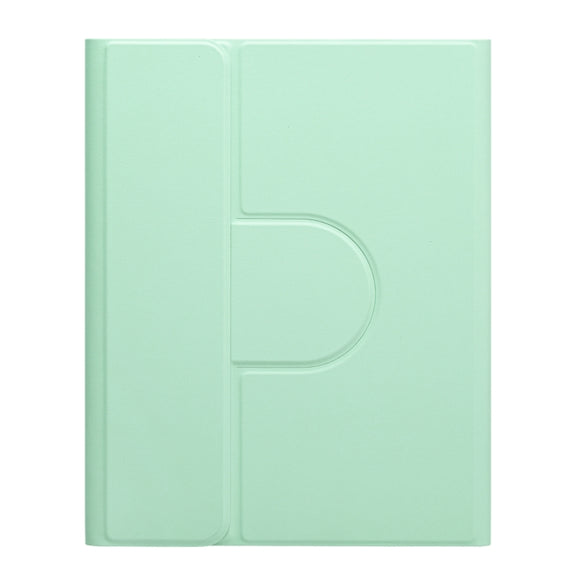 For iPad 10th Gen 10.9 2022 Round Button 360 Degree Rotatable Bluetooth Keyboard Leather Case with Touchpad(Mint Green)