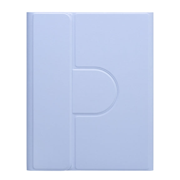 For iPad 10th Gen 10.9 2022 Round Button 360 Degree Rotatable Bluetooth Keyboard Leather Case with Touchpad(Light Purple)