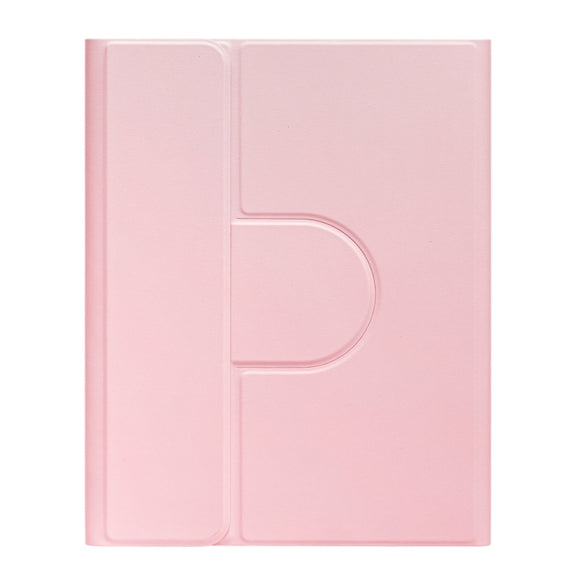 For iPad 10th Gen 10.9 2022 Round Button 360 Degree Rotatable Bluetooth Keyboard Leather Case with Touchpad(Pink)