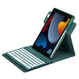For iPad 10.2 2021 / Air 2019 Round Button 360 Degree Rotatable Bluetooth Keyboard Leather Case(Dark Green) - Universal by PMC TechLife | Online Shopping South Africa | PMC TechLife