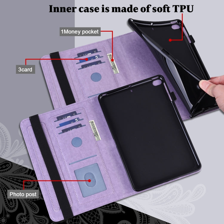 For Amazon Fire Max 11 Lace Flower Embossing Pattern Leather Tablet Case(Purple)