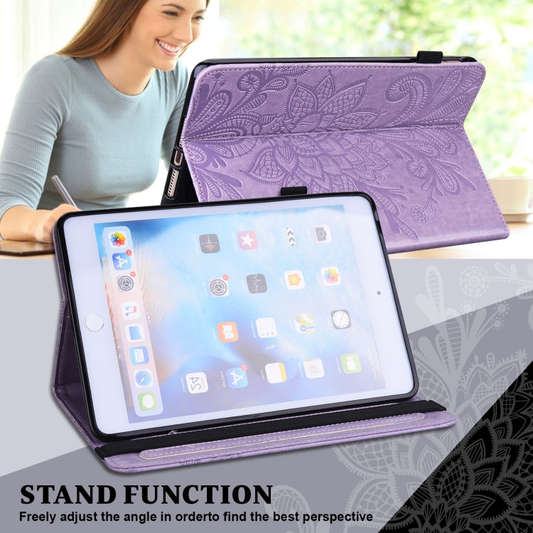 For Amazon Fire Max 11 Lace Flower Embossing Pattern Leather Tablet Case(Purple)