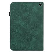 For Amazon Fire Max 11 Lace Flower Embossing Pattern Leather Tablet Case(Green)