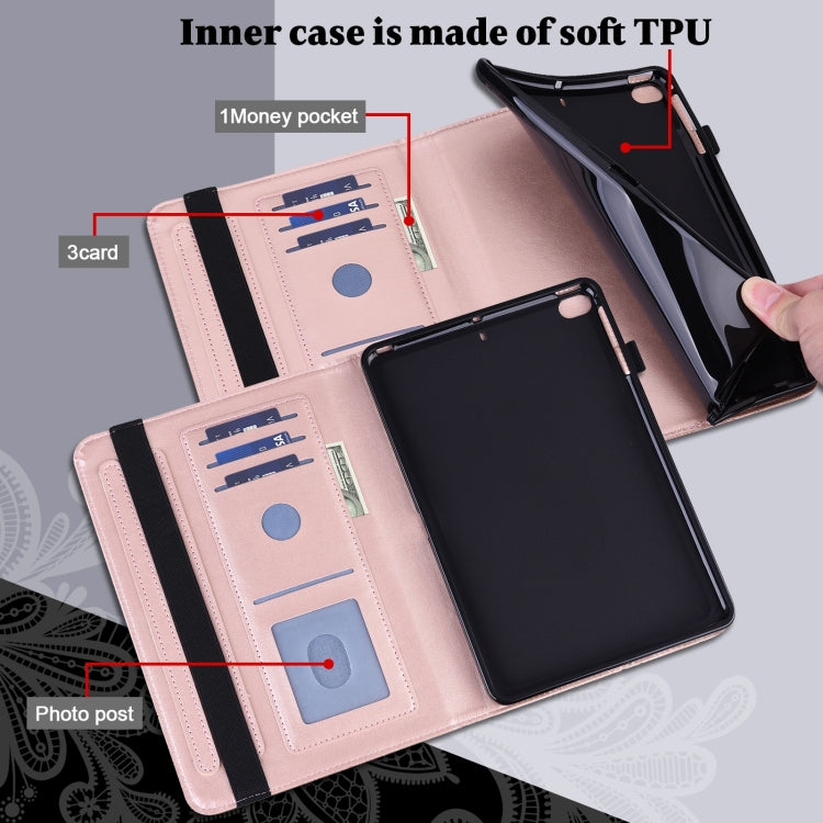 For Amazon Fire Max 11 Lace Flower Embossing Pattern Leather Tablet Case(Gold)