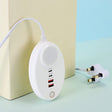 YF-106 USB- C / Type-Cx2+USBx2 Oval PD Socket Phone Charger with Light, Plug Type:UK Plug(White) - Multifunction Charger by PMC TechLife | Online Shopping South Africa | PMC TechLife | Buy Now Pay Later Mobicred