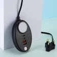 YF-106 USB- C / Type-Cx2+USBx2 Oval PD Socket Phone Charger with Light, Plug Type:UK Plug(Black) - Multifunction Charger by PMC TechLife | Online Shopping South Africa | PMC TechLife | Buy Now Pay Later Mobicred