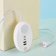 YF-106 USB- C / Type-Cx2+USBx2 Oval PD Socket Phone Charger with Light, Plug Type:US Plug(White) - Multifunction Charger by PMC TechLife | Online Shopping South Africa | PMC TechLife | Buy Now Pay Later Mobicred