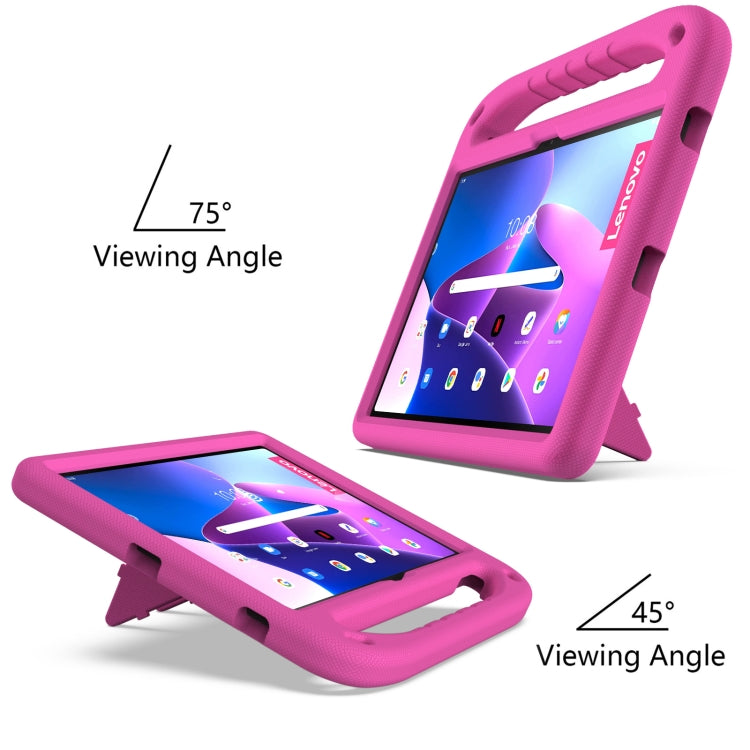 For Lenovo Pad Pro 2021 TB-J716F Handle Portable EVA Shockproof Tablet Case(Rose Red)