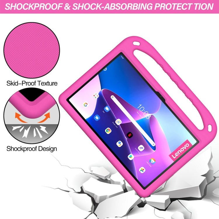 For Lenovo Pad Pro 2021 TB-J716F Handle Portable EVA Shockproof Tablet Case(Rose Red)